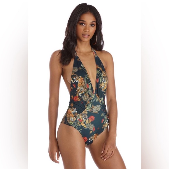 Makers Of Dreams Other - Makers of Dreams tiger print halter swimsuit